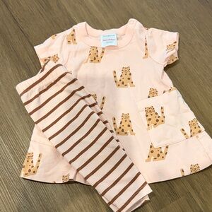 Hanna Andersson Pink and Brown Kids Matching Set